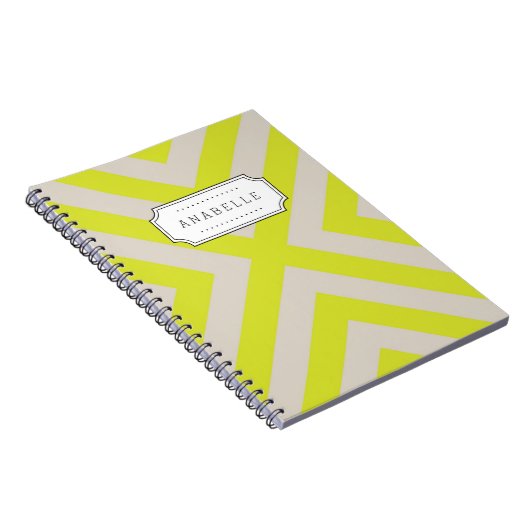 Carnet Lin Beige et citron vert Mod X Chevron Monogram (Côté Droit)