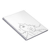 Carnet Line Art Curly Hair Girl (Côté Droit)