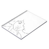 Carnet Line Art Curly Hair Girl (Côté gauche)