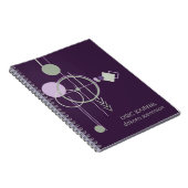 Carnet Linework de tatouage | Monogramme vert pourpre de (Côté Droit)