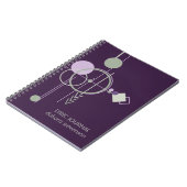 Carnet Linework de tatouage | Monogramme vert pourpre de (Côté gauche)