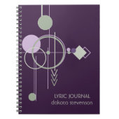 Carnet Linework de tatouage | Monogramme vert pourpre de (Devant)