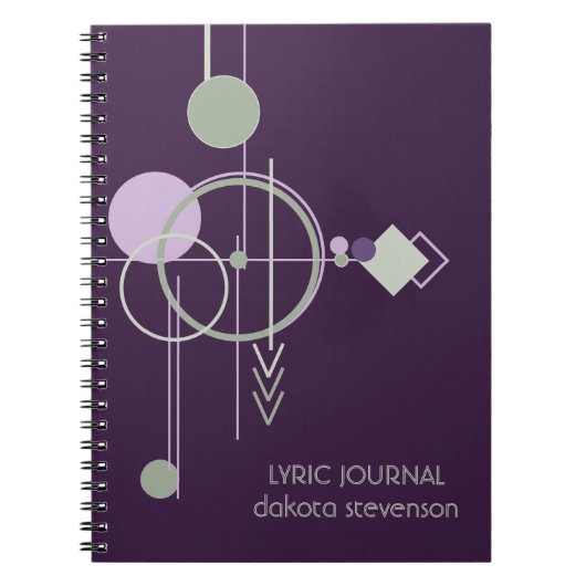 Carnet Linework de tatouage | Monogramme vert pourpre de (Devant)