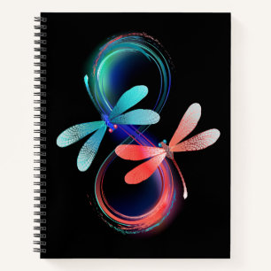 Carnet L'infini avec des libellules lumineuses
