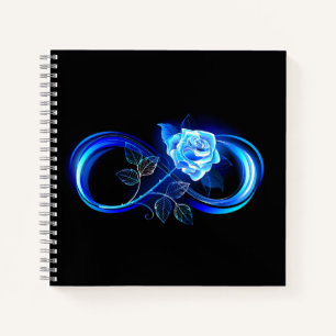 Carnet L'infini lumineux avec une rose bleue