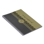 Carnet Linge beige et beige Burlap Texture et dentelle no (Côté Droit)