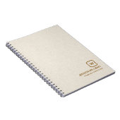 Carnet Linge beige personnalisé typographie brun simple (Côté Droit)