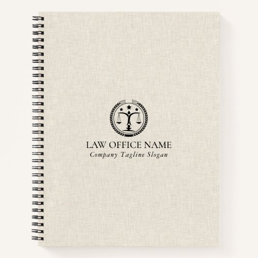 Carnet Linge de Crème Lumière Texture Logo Black Justice (Devant)