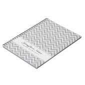 Carnet Linge de Motif gris clair et blanc Chevron (Côté gauche)