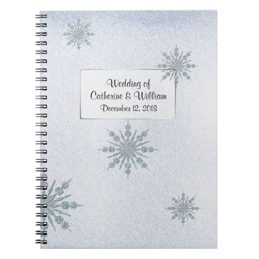 Carnet L'invité en cristal de mariage d'hiver de flocons (Devant)