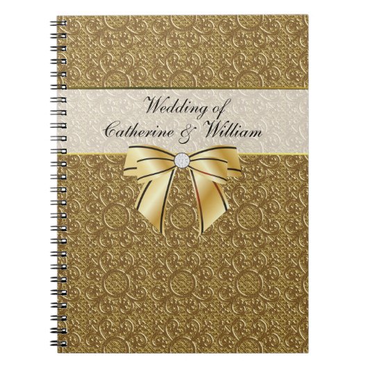 Carnet L'invité simple de mariage d'élégance d'or signent (Devant)