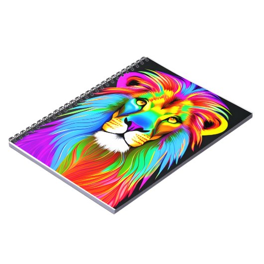Carnet Lion arc-en-ciel Neon (Côté gauche)
