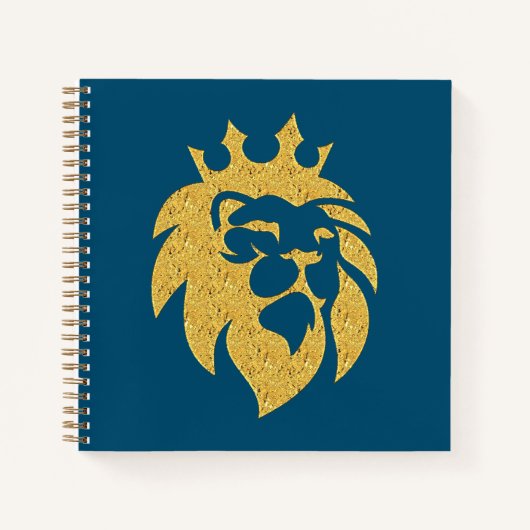 Carnet Lion Avec Couronne - Or Style 1 (Devant)