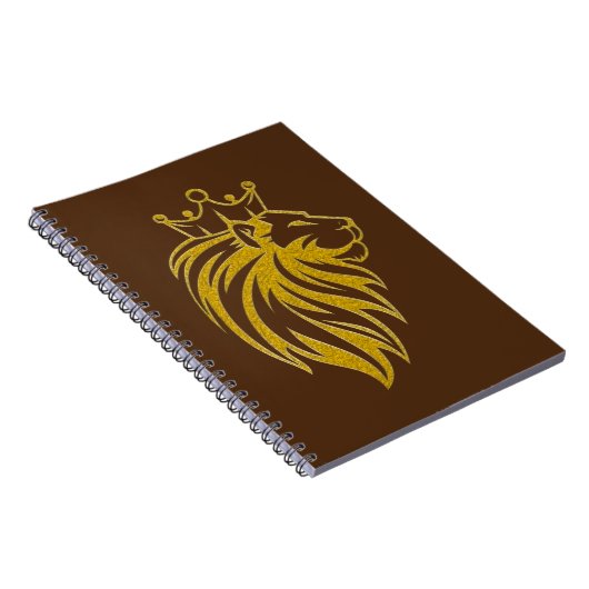 Carnet Lion Avec Couronne - Style Or 2 (Côté Droit)