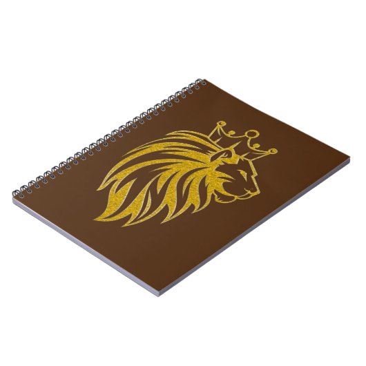 Carnet Lion Avec Couronne - Style Or 2 (Côté gauche)