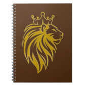 Carnet Lion Avec Couronne - Style Or 2 (Devant)