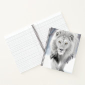 Carnet Lion blanc majestueux en hiver Wonderland Design (Intérieur)