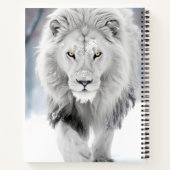 Carnet Lion blanc majestueux en hiver Wonderland Design (Dos)