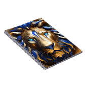 Carnet Lion bleu saphir et or (Côté Droit)