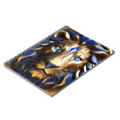 Carnet Lion bleu saphir et or (Côté gauche)