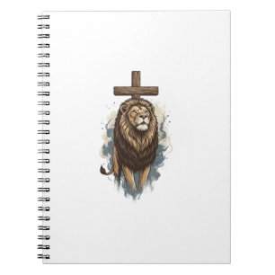 Carnet Lion chrétien et croix vintage