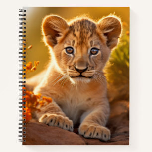 Carnet Lion Cub animal sauvage Tranquille paisible