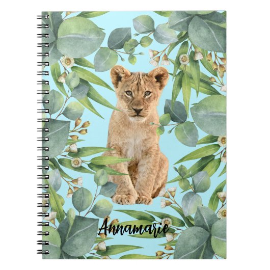 Carnet Lion Cub Cub Turquoise Jungle Green Forest (Devant)