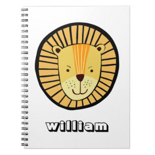 Carnet Lion de la jungle personnalisé pour enfants avec n