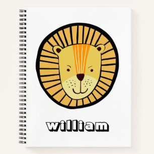 Carnet Lion de la jungle personnalisé pour enfants avec n
