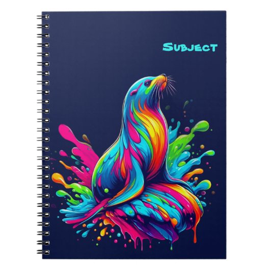 Carnet Lion de mer coloré (Devant)