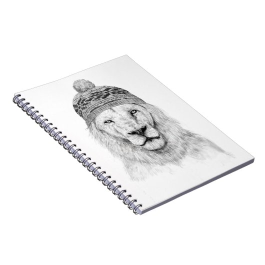 Carnet Lion d'hiver (bw) (Côté Droit)