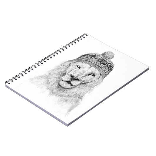 Carnet Lion d'hiver (bw) (Côté gauche)