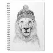 Carnet Lion d'hiver (bw) (Devant)