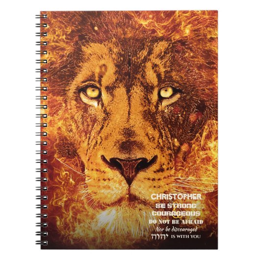 Carnet Lion d'or flammé de Juda nommé Citation de la Bibl (Devant)