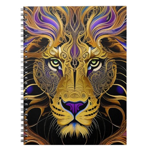 Carnet Lion en filigrane d'or (Devant)