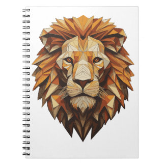 Carnet Lion géométrique majestueux
