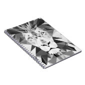 Carnet Lion Géométrique Noir et Blanc (Côté Droit)