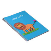 Carnet Lion joyeux avec dessin animé de papillon (Côté Droit)