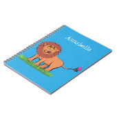 Carnet Lion joyeux avec dessin animé de papillon (Côté gauche)