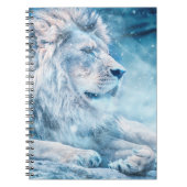 Carnet Lion neige couché animal d'art (Devant)