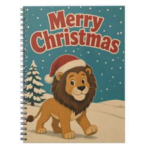 Carnet Lion Neige Cour Animal Noël