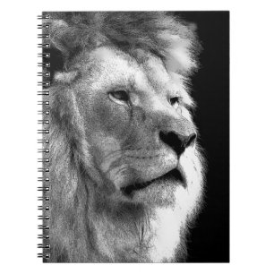 Carnet Lion noir blanc