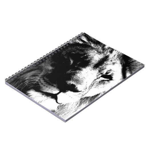 Carnet Lion noir et blanc (Côté gauche)