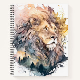 Carnet Lion Portrait Animal Peinture Faune À L'Extérieur