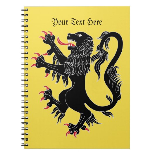 Carnet Lion Rampant Sable (Devant)