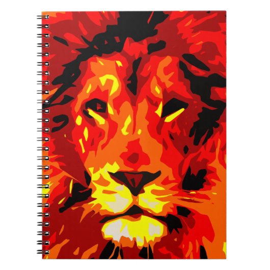 Carnet Lion rouge fierce (Devant)