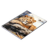 Carnet Lion Se Détendre Sur Le Tronc Arbre Animal Amusant (Côté gauche)