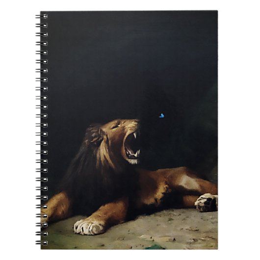 Carnet Lion Snapping à un papillon (Devant)