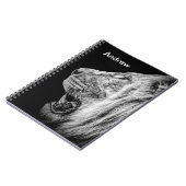 Carnet Lion sur le nom personnel noir (Côté gauche)