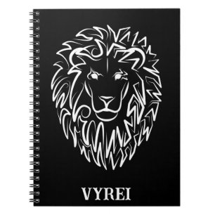 Carnet Lion tribal noir et blanc